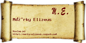 Márky Elizeus névjegykártya